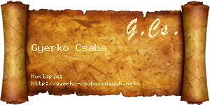 Gyerko Csaba névjegykártya